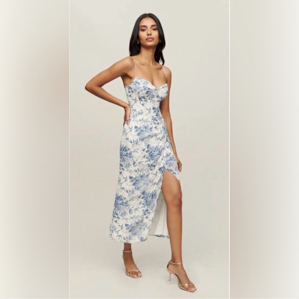 Reformation Kourtney Dress Blue Floral